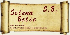 Selena Belić vizit kartica